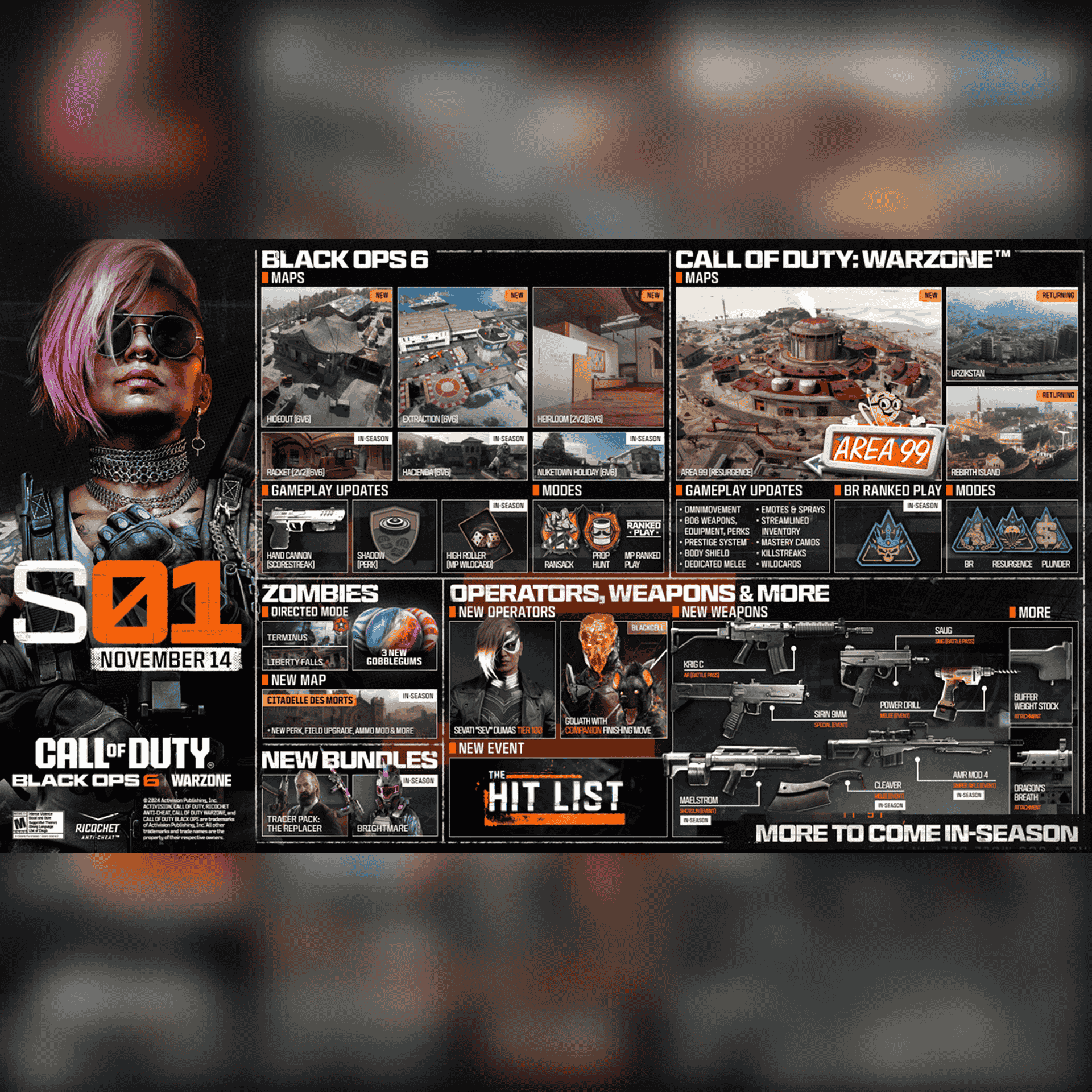 نقشه راه Call of Duty: Black Ops 6 و Warzone Season 1 منتشر شد!