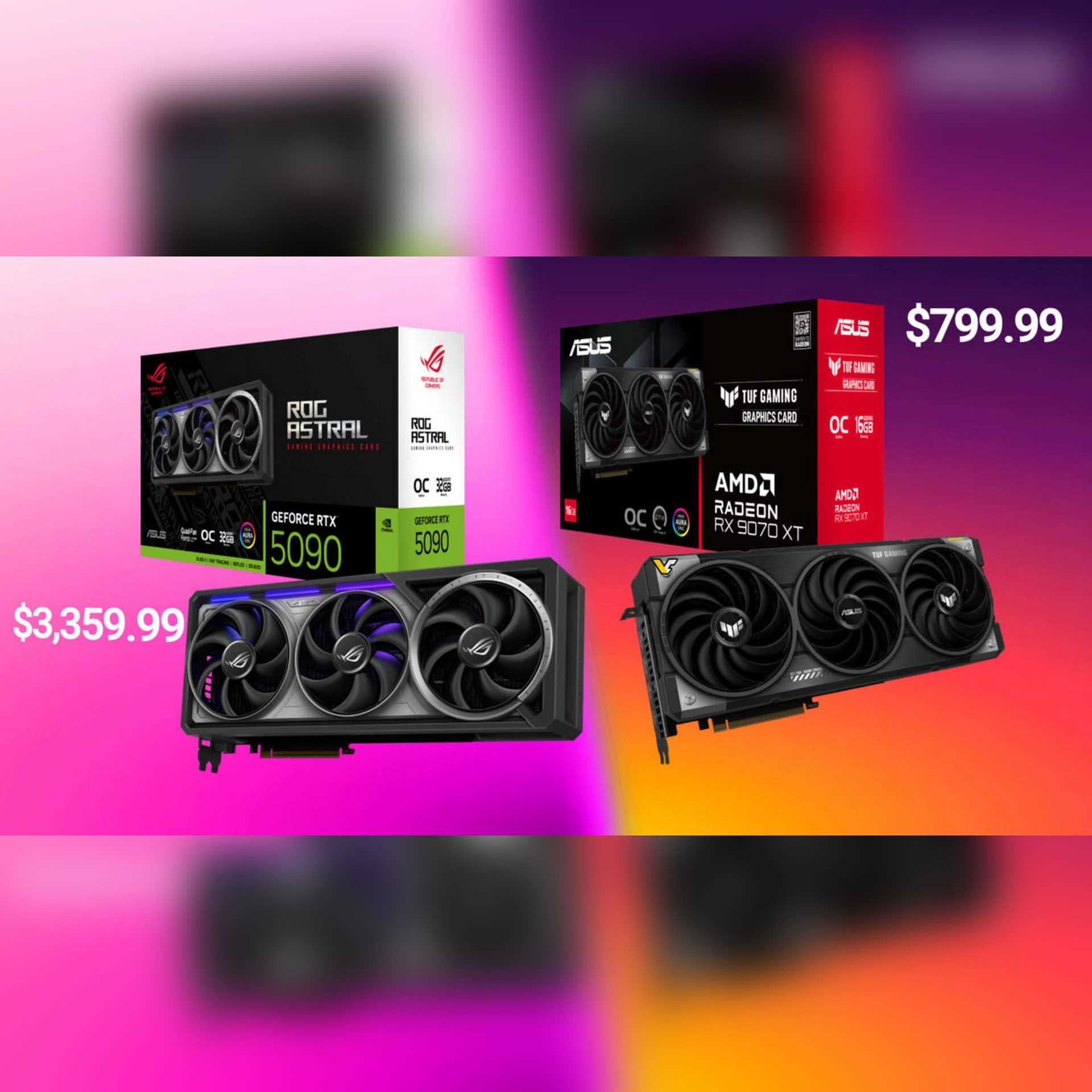 ASUS با قیمت‌های نجومی RTX 5090 و RX 9070 XT، قدرت خرید گیمرها را تهدید می‌کند!